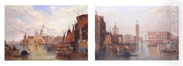 A View Of The Piazetta San Marco Oil Painting by Alfred Pollentine