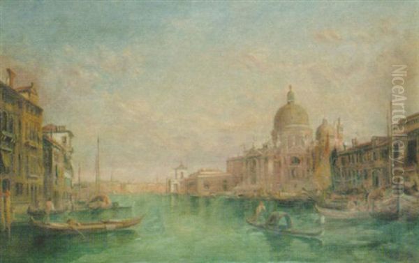 S. Salute And The Dogana, Venice Oil Painting by Alfred Pollentine