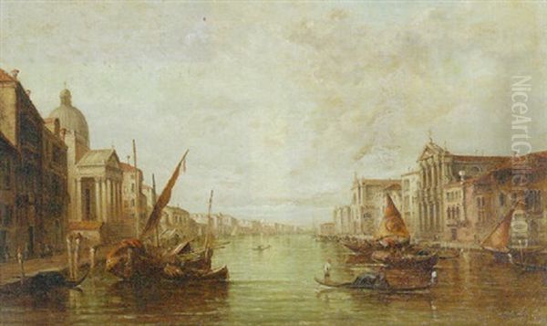 Venetian View Oil Painting by Alfred Pollentine