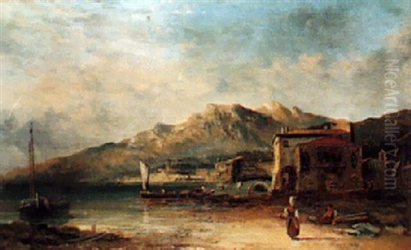 View Of Catania In Sicily Oil Painting by Alfred Pollentine