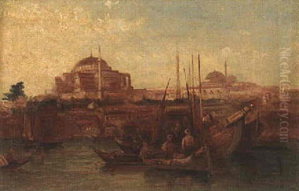 The Golden Horn On The Bosphorus Oil Painting by Alfred Pollentine