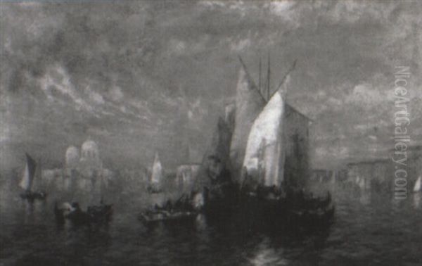 Venetian Lagoon Oil Painting by Alfred Pollentine