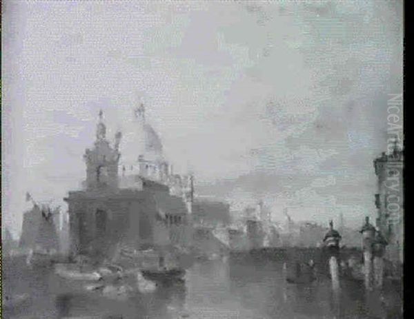 Views Of Venice With The Salute Oil Painting by Alfred Pollentine