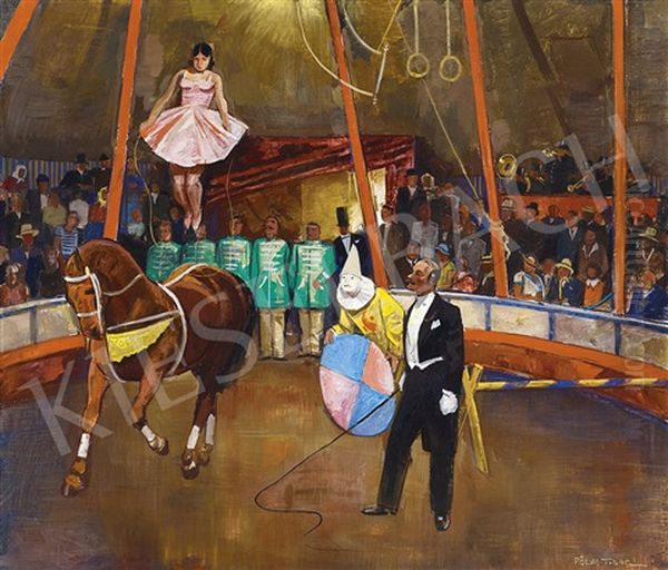 Circus Oil Painting by Tibor (Theodor) Polya