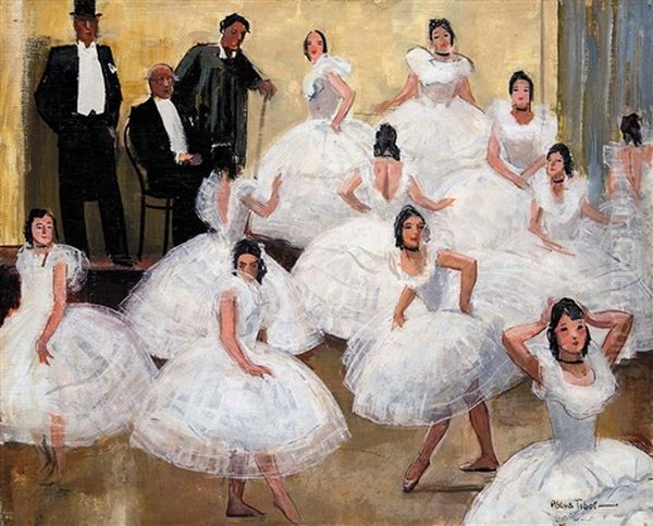 Ballerinas Oil Painting by Tibor (Theodor) Polya