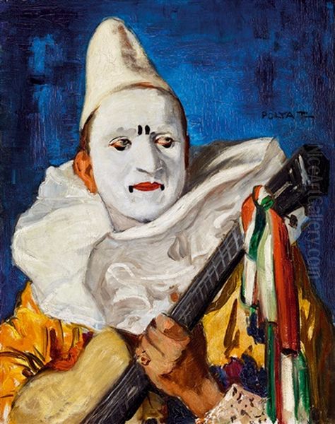 Pierrot Oil Painting by Tibor (Theodor) Polya