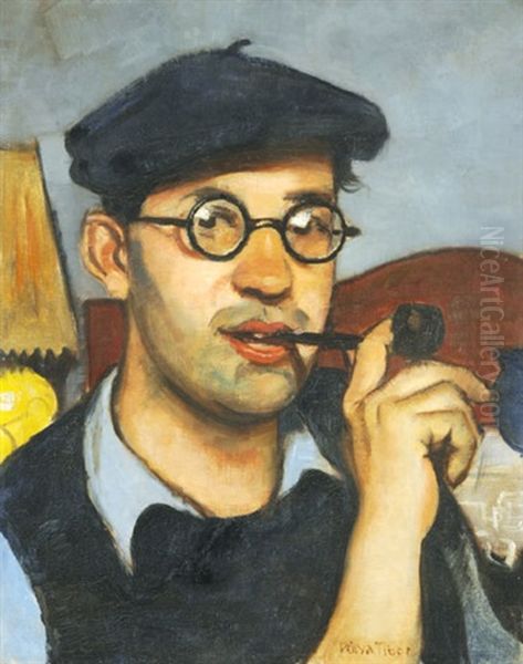 Self-portrait Oil Painting by Tibor (Theodor) Polya