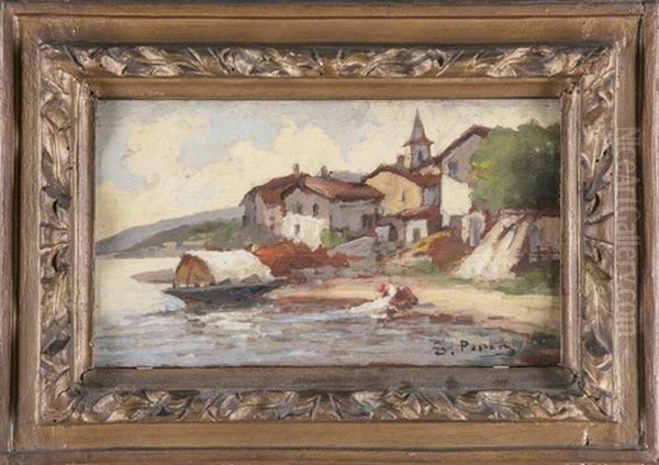 Landscape Of Lake Maggiore Oil Painting by Silvio Poma