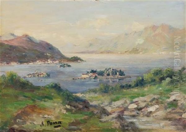 Lago Maggiore, Le Isole Borromee Oil Painting by Silvio Poma