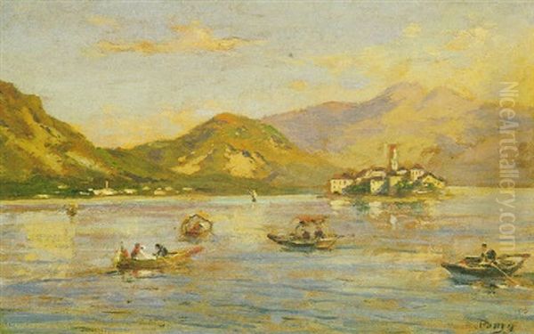 Barche Sul Lago Oil Painting by Silvio Poma