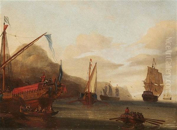 Maritime Scene Oil Painting by Gerrit Pompe