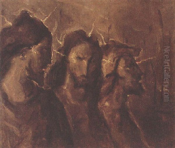 Rostros De Christo Oil Painting by Fidelio Ponce De Leon