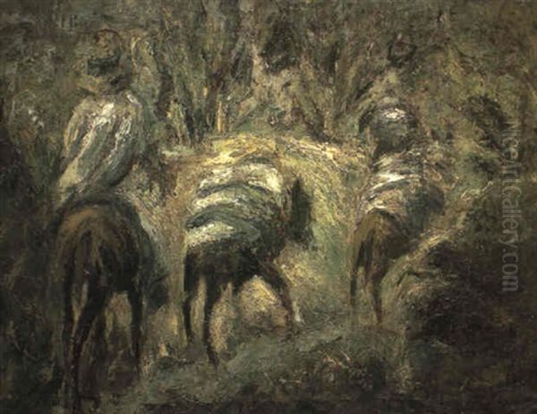 Cargando Cafe En La Sierra Maestra Oil Painting by Fidelio Ponce De Leon