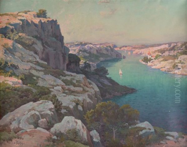 La Calanque De Port-miou, Cassis Oil Painting by Antoine Ponchin