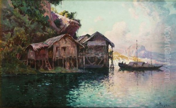 La Baie D'along Oil Painting by Antoine Ponchin