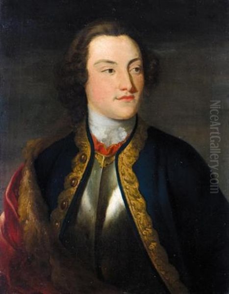 Portrait Of A Gentleman (william Augustus, Duke Of Cumberland?) Oil Painting by Arthur Pond