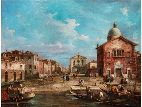 Venezianische Ansicht Oil Painting by Giuseppe Ponga