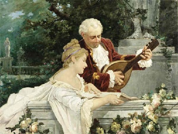 The Serenade Oil Painting by Giuseppe Ponga