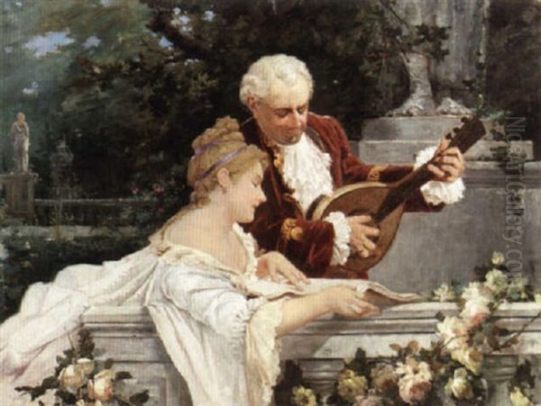 The Serenade Oil Painting by Giuseppe Ponga