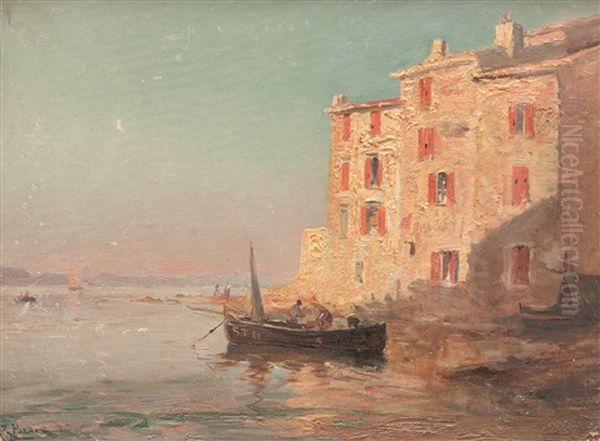 Maisons De La Glayes A Saint Tropez Oil Painting by Luc Raphael Ponson