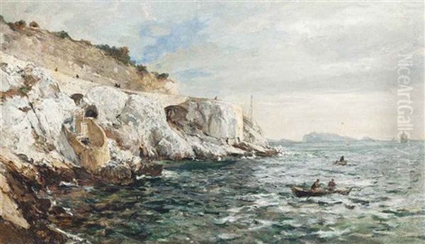 La Corniche Du Pont De La Fausse-monnaie, Marsaille Oil Painting by Luc Raphael Ponson