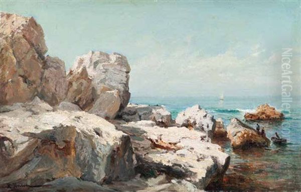 Rochers A Bandol (var) Oil Painting by Luc Raphael Ponson