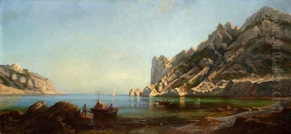 Les Calanques De Sormiou Oil Painting by Luc Raphael Ponson