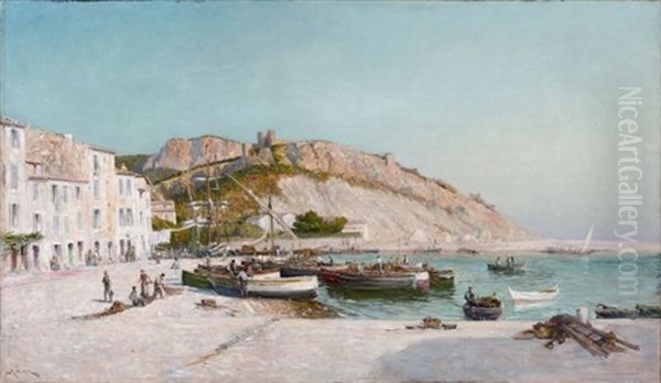 Le Port De Cassis Oil Painting by Luc Raphael Ponson