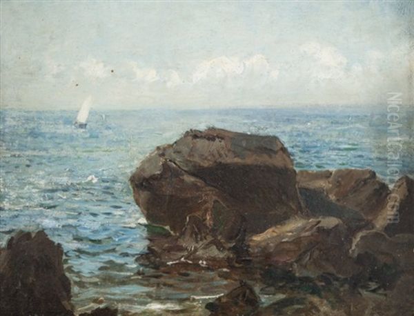 Rochers A Bandol Oil Painting by Luc Raphael Ponson