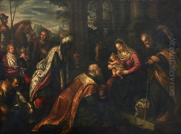 The Adoration Of The Magi Oil Painting by Francesco da Ponte Bassano