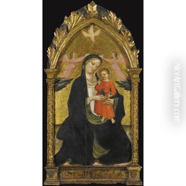 Madonna And Child Flanked By Two Angels Oil Painting by Giovanni dal Ponte