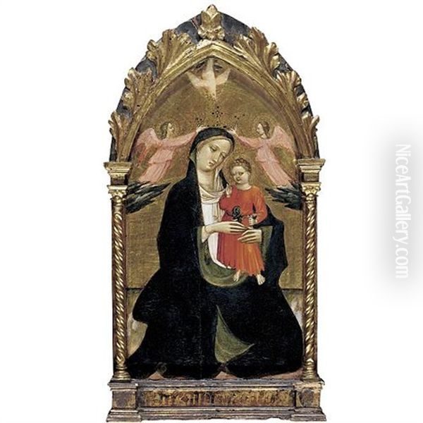 Madonna And Child Flanked By Two Angels Oil Painting by Giovanni dal Ponte