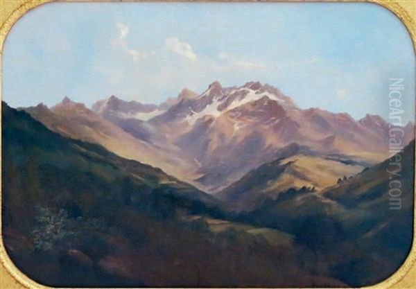 Vue De Montagne Oil Painting by Antoine Claude Ponthus-Cinier