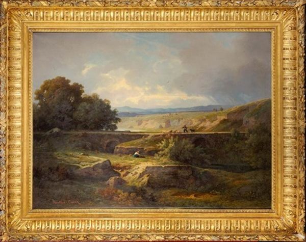 Paysage Oil Painting by Antoine Claude Ponthus-Cinier