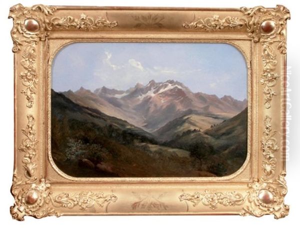 Paysage De Montagne Oil Painting by Antoine Claude Ponthus-Cinier