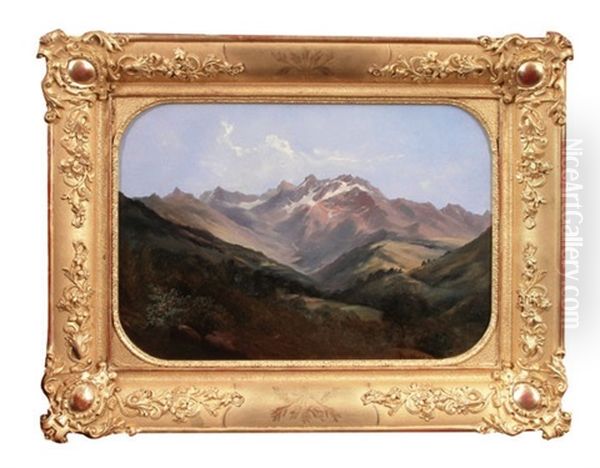 Paysage De Montagne Oil Painting by Antoine Claude Ponthus-Cinier