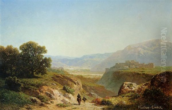 Paysage De La Drome Oil Painting by Antoine Claude Ponthus-Cinier