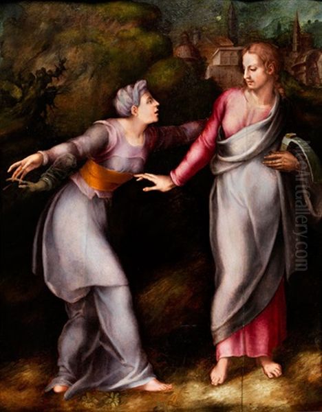 Noli Me Tangere Oil Painting by  Pontormo