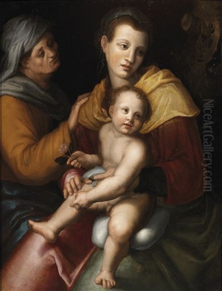 Madonna Mit Kind Und Der Heiligen Anna Oil Painting by  Pontormo