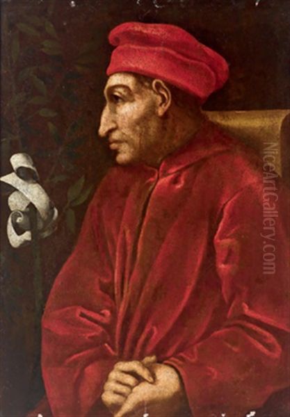 Bildnis Des Cosimo Il Vecchio De Medici (after Painting In The Uffizi In Florence) Oil Painting by  Pontormo