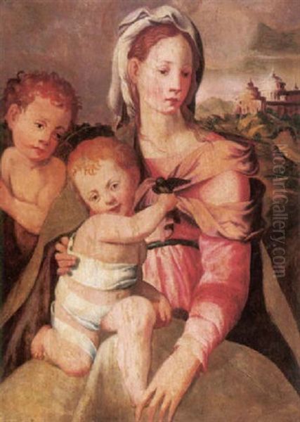 The Madonna And Child With The Infant Saint John The Baptist Oil Painting by  Pontormo