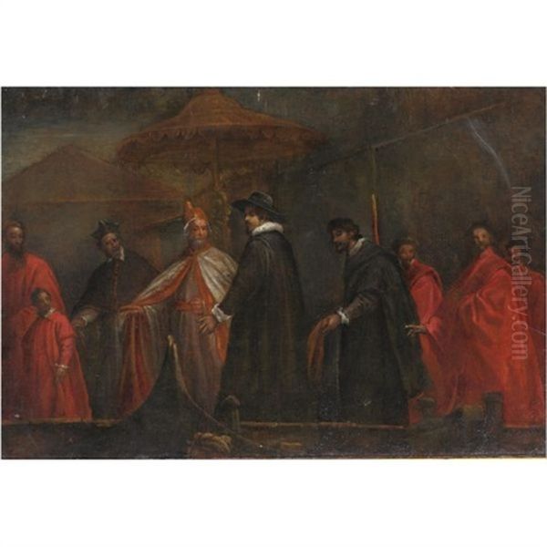 Processione Con Un Doge Oil Painting by Matteo Ponzoni