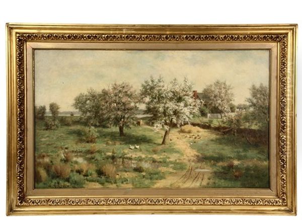 Old Riverside Farm In Spring by Eugene Alonzo Poole