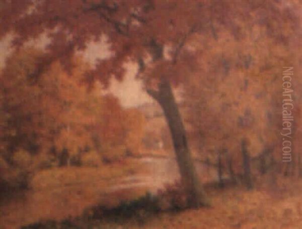 Autumn Creek Oil Painting by Eugene Alonzo Poole