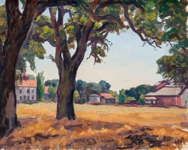 California Town Oil Painting by Horatio Nelson Poole