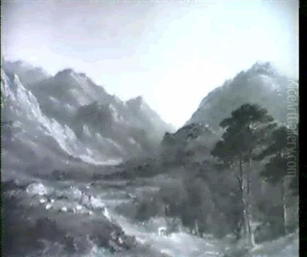 Blick Ins Tal Oil Painting by James Poole