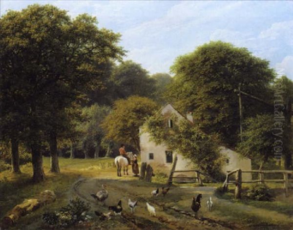 Het Gesprek Oil Painting by Hendrik Josef Franciscus van der Poorten