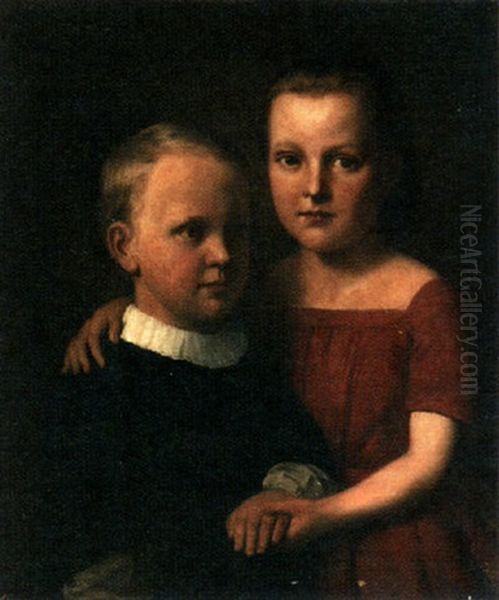 Portrait Of Beatrix And Willem Van Davelaar Oil Painting by Bastiaan De Poorter