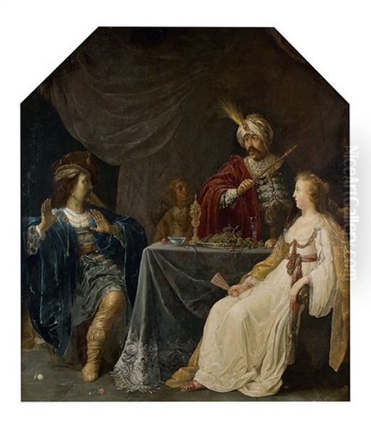 Esther Et Assuerus Oil Painting by Willem De Poorter