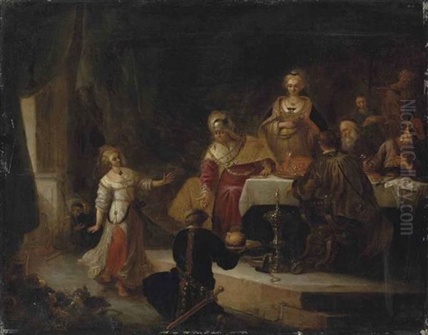 Salome Dancing In Front Of Herodes Oil Painting by Willem De Poorter